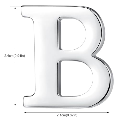 Image of HONEY BEAR Initial Alphabet Letter Lapel Pins Collar Badge Brooches for Mens /Womens Shirt Dress Decoration Silver