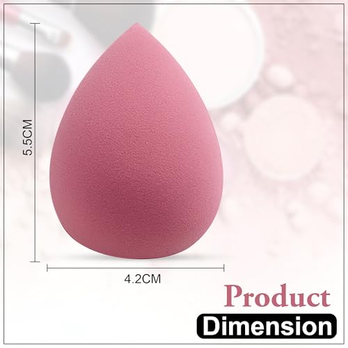 Image of GLUN Non-Latex Makeup Beauty Foundation Blending Sponge, Pack of 4 Flawless Blending for Liquid, Cream & Powder Makeups, Dry & Wet Use