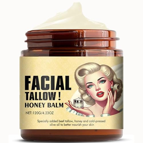 Nobeka Whipped Beef Tallow & Honey Balm - 120g Unscented Organic Face & Body Moisturizer Grass-Fed Nourishing Skin Lotion for Dry Skin Lip Balm Skin Care