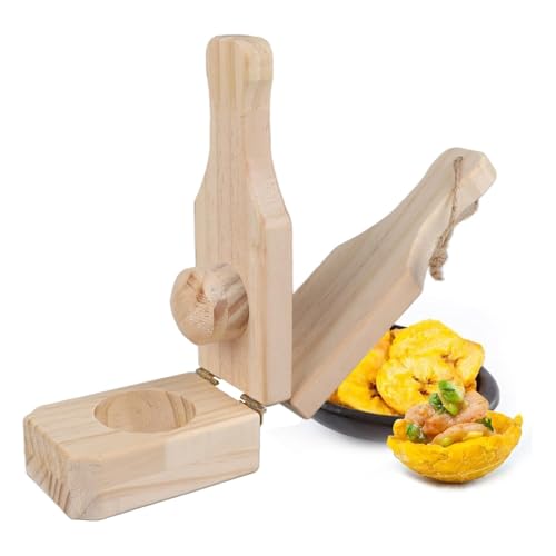 Cyrank Prensa De Plátano Tostonera De Madera, Trituradora De Plátano Con Cordón Colgante, Prensa De Plátano De Pino, Trituradora De Cestas De Plátano Profundas Reutilizables