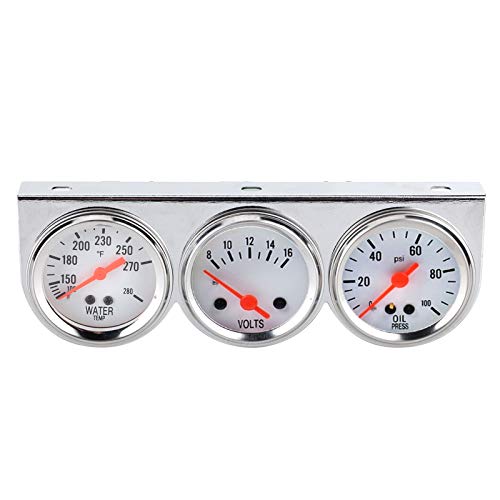 Triple jauge 3 en 1 universelle avec finition chromée robuste pour la personnalisation de GM