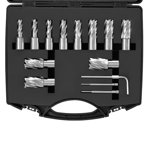 Happybuy 13-Piece Annular Cutter Set, Weldon Shank Mag Drill Bits (7/16