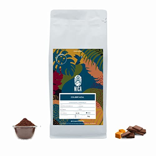 Colibrì Azul Cafe Molido Natural 1 Kg - Café De Especialidad Arabica Tueste Natural - Origen Nicaragua - Recién Tostado…