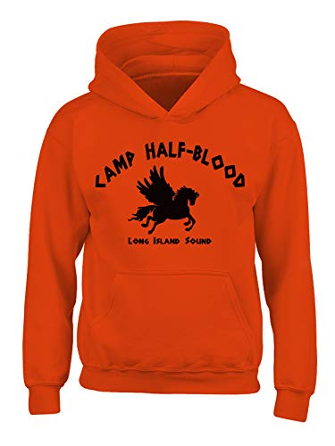 Awkward Styles Camp Half Blood Hoodies for Kids 8 9 10 Boys Girls Years Geek Hooded Youth Sweatshirt + Sticker Gift (Medium, Orange + Sticker, m)