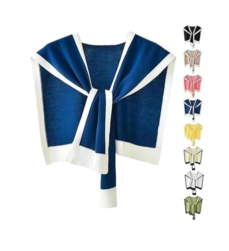 Women's Colorblock Shawl, Soft Stylish Striped Knitted, Light Casual for Air-Conditioned Room Travel, Gift