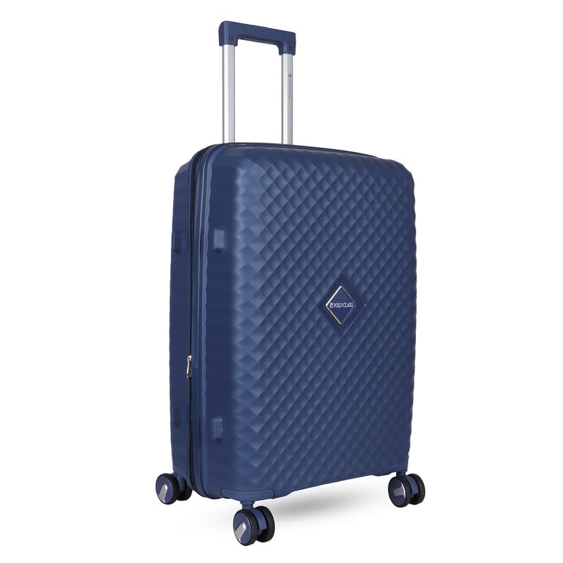Image of Polo Class Trolley Bag 24 INCH with Vanity Trolley Bag | Polypropylene Material with 360-Degree Rotating Wheels | Number Lock & Securitec Zipper -Blue