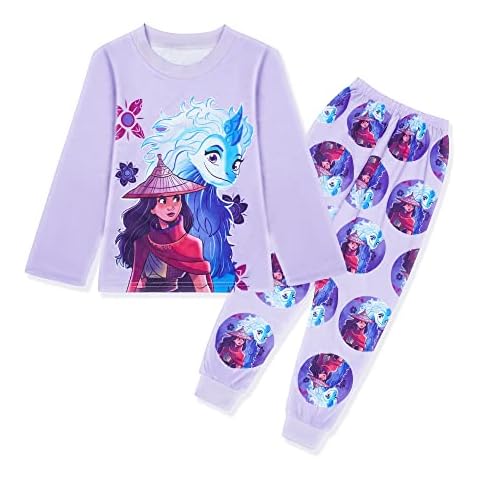 Aepotumn Girls Pyjamas Set 2 PCS Long Sleeve Pjs Nightwear for Kids 4-9 Years Cover