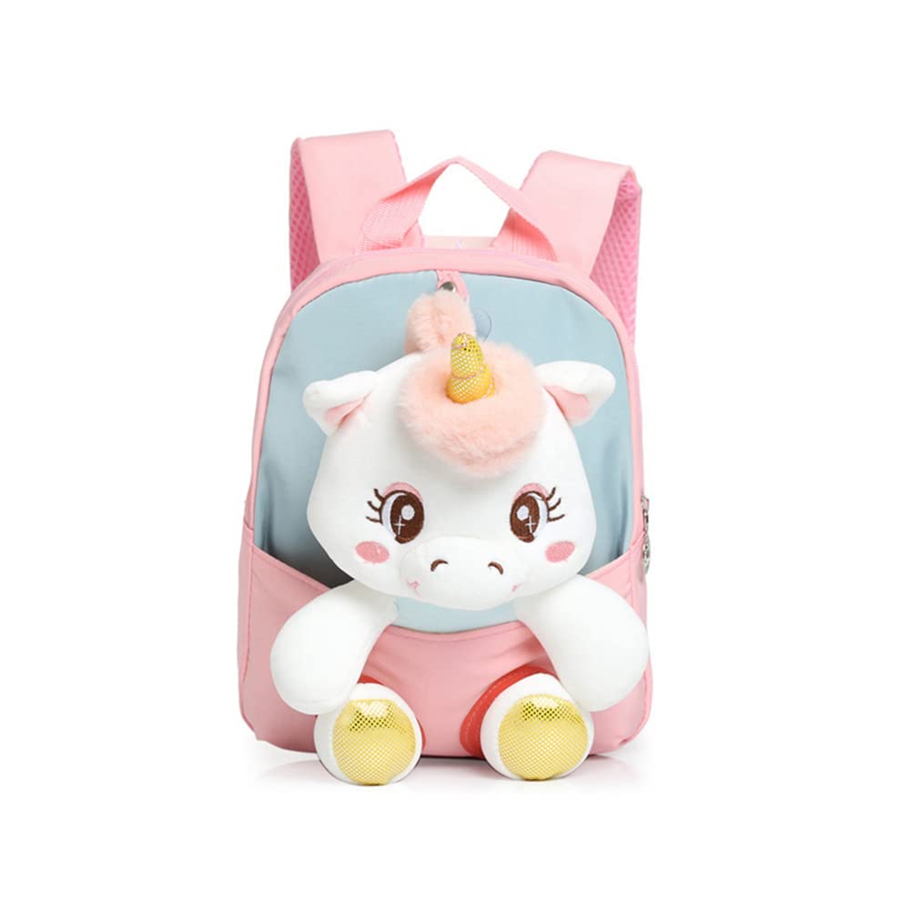 TMOYJPX Mochila Bebe Guarderia Niña para Niños Grados 1-3 con Muñeco de Peluche Mochilas Infantiles Impermeable Nylon