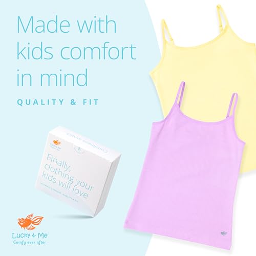 Lucky & Me | Emma Girls Camisoles | Longer Length w/Adjustable Straps | Tagless | Wear on Its Own Or Layering Top | 3-Pack4