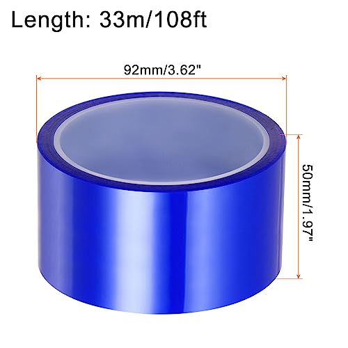 Image of HARFINGTON 2 Rolls Heat Tape High Temperature Heat Resistant Tape 50mmx33m(108ft) Sublimation Thermal Heat Transfer Tape for Sublimation Press No Residue, Blue