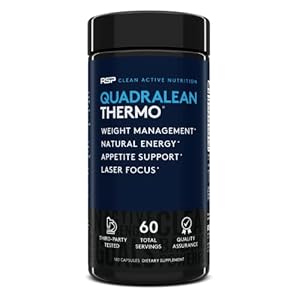 RSP Nutrition QuadraLean Thermogenic Fat Burner for Men & Women, Weight Loss Supplement, Crash-Free Energy, Metabolism…