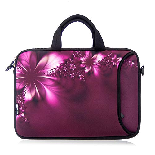 RICHEN 9.7 10 10.1 10.2 inches Messenger Bag Carrying Case Sleeve with Handle Accessory Pocket Fits 7 to 10-Inch Laptops/Notebook/ebooks/Kids tablet/Pad (7-10.2 inch, Flowers)