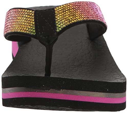 Skechers Skechers Kids Girls Vinyasa Sparks-Sunset Shine Sneaker, Black/Multi, 4 Big Kid