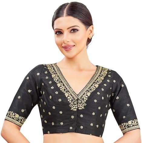 Studio Shringaar Women's Embroidered Wedding Saree Blouse