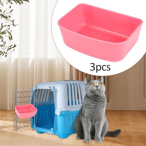 FewNvWa 3 Teile Fressnäpfe für Katzen und Hunde in der Transportbox, Rosa