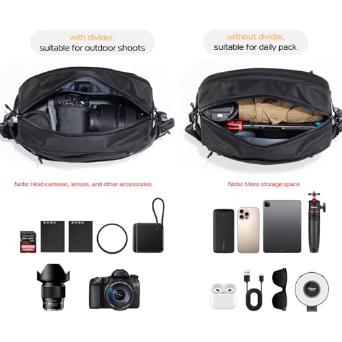 Image of ULANZI 10L Camera Sling Bag, Water-Resistant Camera Case with Tripod Holder | DSLR /SLR /Mirrorless Camera Bags Crossbody for Photographers Video Photo Live Travel Outdoor Work Photography Accessories
