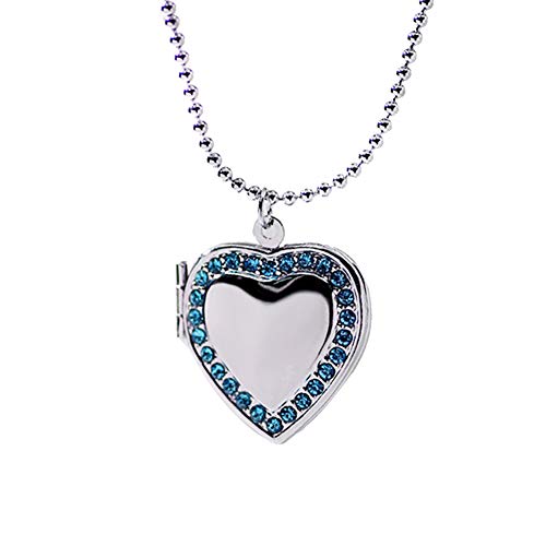 Preisvergleich Produktbild KingbeefLIU Frauen Strass Herz Bilderrahmen Medaillon Halskette Schlüsselbein Kette Schmuck Geschenk Schmuck Accessoires Kleidung Dekoration Halskette Kette Goldenes Weiß
