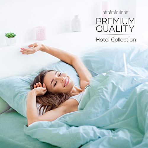 Mueller Luxury 6 PC Full Size Bed Sheets, Super Soft 1800, Deep Pocket up to 16" Full Size Sheets, Transfers Heat, Breathes Better, Hypoallergenic, Wrinkle-Resistant, Oeko-TEX, Light Teal