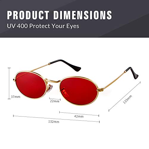 GIFIORE Oval Sunglasses Vintage Retro 90s Sunglasses Trendy Designer Glasses for Women Men4