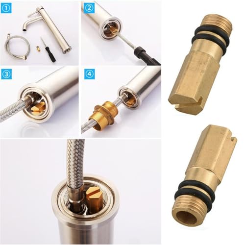 Image of 4 Pack Kitchen Faucets Blanking Plug M10 Screw Bathroom Faucet Hot and Cold Water Inlet End Cap Plugs for Kitchen Sink Faucets with Pull Down Sprayer Faucet Connector Supply Hose Laundry Room