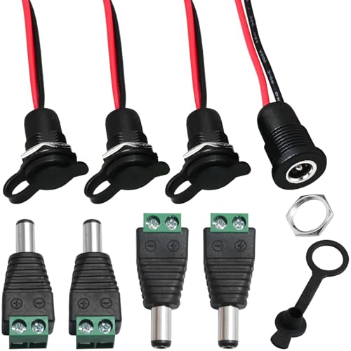 4 sets conector de alimentación DC con cable 5.5x2.1mm miniatura 1