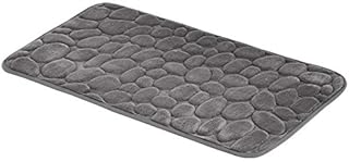 Amazon Basics Memory Foam Bath Mat Stone Design, Grey, 50 x 80 cm