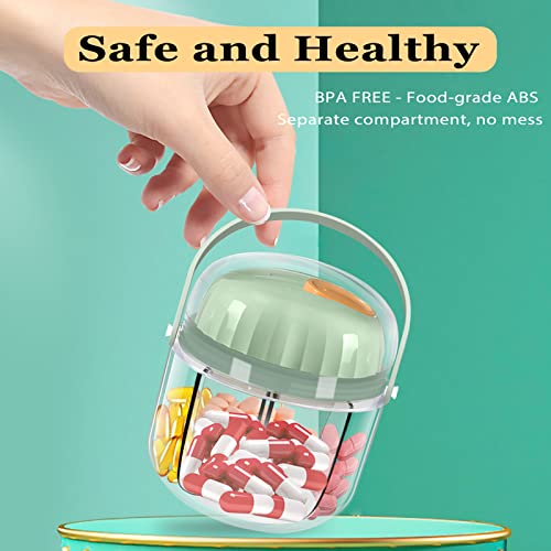 Portable Pill Box, Glodeals Weekly Pill Organizer 7-Day Travel Medicine Organizer Bpa Free Moisture Proof Portable Medicine Container For Vitamins,Fish Oils, Supplements (Green) #TOP3