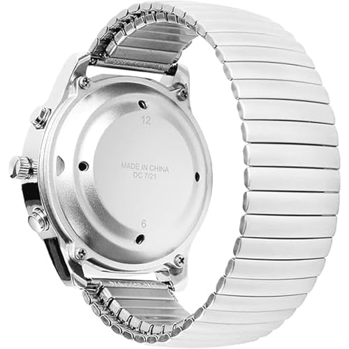 MAUJOY Sprechende Uhr für Herren für Blinde Senioren mit Sehbehinderung, Laute und klare Stimme,Spricht Deutsch (Silver-A)