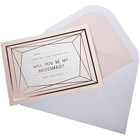 Neviti - Geo Blush - Bridesmaid Cards with Envelopes, Pack of 3 Cover