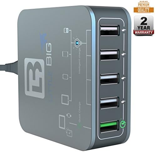 USB Charger Multi device charging-iPhone ,IPad ,Samsung ,Galaxy-USB Wall Charger 5 Port-Quick Charge 3.0 Port-Fast Charging Station