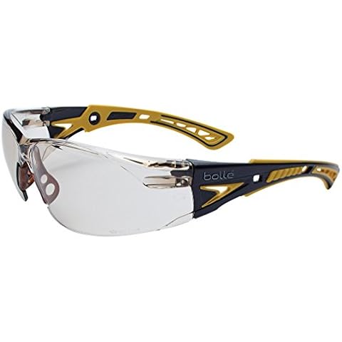 Bollé Safety 40245, Rush+ Safety Glasses Platinum®, Yellow & Black Frame, CSP Lenses Cover
