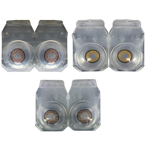 Soft Eye 3 Pair (Honey, Hazel & Brown) 0 Power Monthly Contact Lens 0 Dioptres 6 + Multi Plus Solution with Lens Storage Box