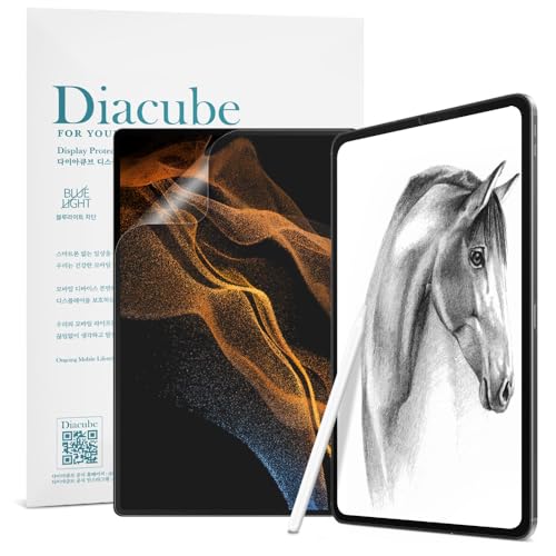 Diacube [1+1 Pack Galaxy Tab S10 Ultra 14.6, Paperfeel Screen Protector 1pc + Anti Glare Protector 1pc, Matte Anti Glare Anti Fingerprint Film with Blue Light Cut Filter, Compatible with S Pen
