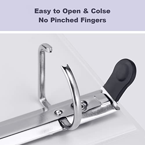 Comix Heavy Duty View 3 Ring Binder, 1.5" One Touch Slant Rings Holds Us 8.5" X 11" Paper, 2 Packs (White) #TOP1