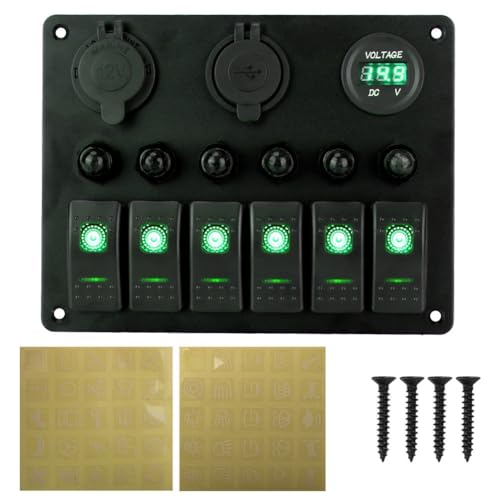 Panneau de commutation universel avec interrupteur à bascule pour auto 12V