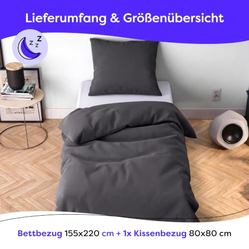 Wolkenfeld Mikrofaser Bettwäsche 155x220 cm – Kuschelig Weich, Bügelfrei & Doppelt Gebürstet – Oeko-TEX Bettwäsche-Sets… – Ansicht 4
