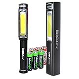 Nebo 6306 Big Larry 400 lumen Flashlight COB LED Magnetic Worklight with 3 X EdisonBright AA Alkaline batteries bundle