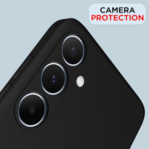 Image of Outlouders Back Cover for Samsung Galaxy A55 5G | Camera Protection | Durable Soft Matte Silicone Bumper Case (Black)