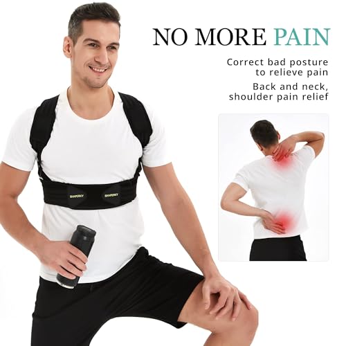 SHAPERKY Posture Corrector for Women and Men, Adjustable Upper Back Brace for Posture Hunchback Support and Providing Pain Relief from Neck, Shoulder, and Upper Back (Large/X-Large) - Thumbnail 4