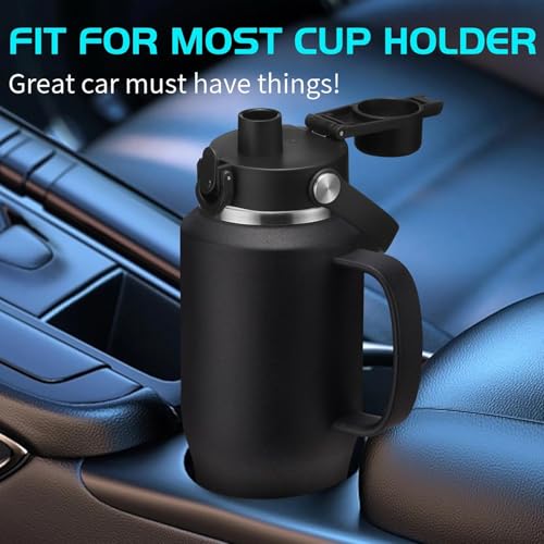 Image of Insulated Water Bottle 32 OZ - with Straw & Pop-up Spout Lid, Keep Cold-48H Hot-12H, Stainless-Steel with handle for Women Men, Metal Flask Water Bottle Fits in Cup Holder