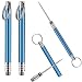 2 Pieces Portable Titanium Toothpicks Pocket Toothpick Metal Toothpick Holder for Outdoor Picnic and Camping (Blue)