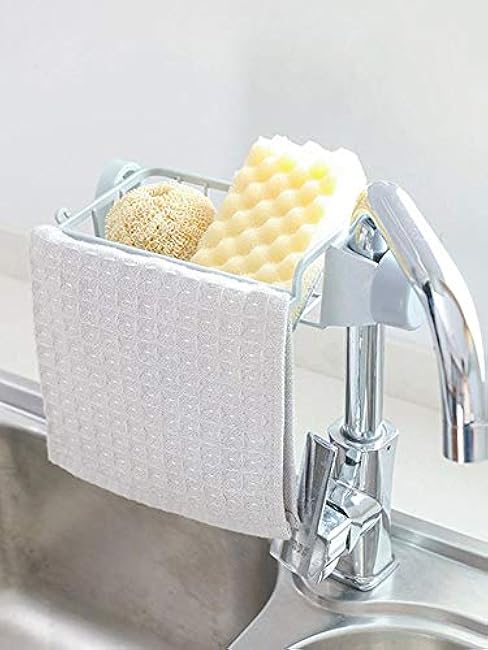 SmarTopus Innovative Japanese Style Faucet Rack Sponge Rag Sink Storage Drain Shelf with Hook