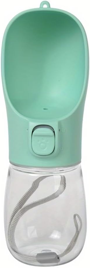 Leak-Proof Portable Dog Water Bottle with Built-in Bowl | Travel Pet Water Dispenser for Hiking, Walking & Outdoor Use | One-Hand Operation (Pink)