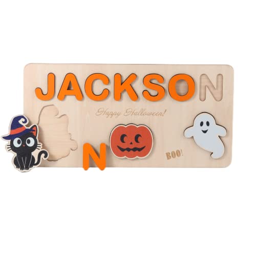 Halloween Puzzles for Kids Personalized Name Puzzle Wooden Toys C...