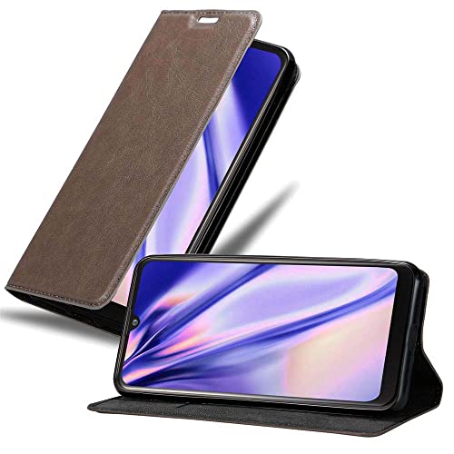 Cadorabo Hülle kompatibel mit LG K50 aus Premium Kunst Leder Flip Klappbare Stoßfeste Magnetische [Standfunktion] [Kartenfächern] Cover Hülle für LG K50 Tasche in Braun