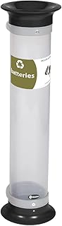 C-Thru 15Q Battery Recycling Tube (Black) – Battery Recycling Bin – Compact 15Q Battery Collection Tube – Standard/Recycle Across America Decals (Recycle Across America Decal)