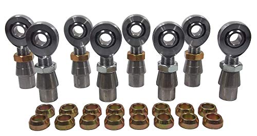 QSC 5/8 X 3/4-16 Chromoly 4-Link Rod End Kit with 5/8 Steel Cone Spacers & Bungs .120 Wall, Rod End, Heim Joint