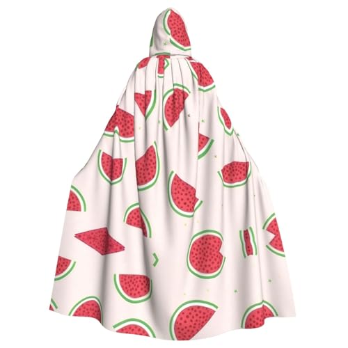 Cape à capuche pastèque rose pour adulte longue déguisement taille unique