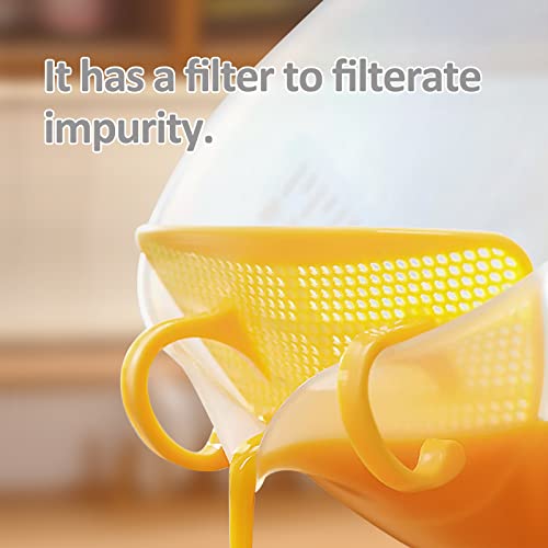 Voisvlrs Mixing Bowl With Pour Spout, Plastic Batter Bowl With Handle, With A Filter And Measurement, For Baking/Kitchen #TOP1