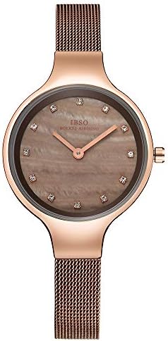 Women Watches Leather Strap Round Case Analog Fashion Ladies Watch Wrist Watches (3921 Red)
